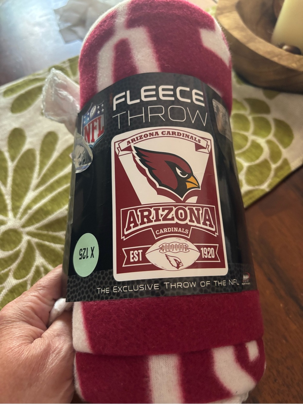 NFL Arizona Cardinals Red and White Fleece Throw Blanket NWT